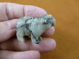(Y-she-2) gray white wooly Sheep ewe carving stone gemstone SOAPSTONE fi... - $8.99