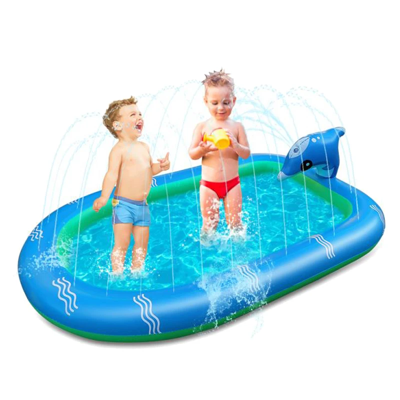 Kids Inflatable Dolphin Water Spray Pad Toys Summer Outdoor Kids Play Water Game - £30.01 GBP+