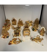 Mixed Lot of 15 Danbury Mint Gold Plated Christmas Ornaments - £97.27 GBP