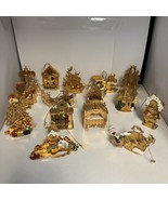 Mixed Lot of 15 Danbury Mint Gold Plated Christmas Ornaments - £92.46 GBP