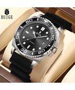 RUIGE Men Automatic Watch Mechanical Exhibition Back Silicone Strap Lumi... - $94.90