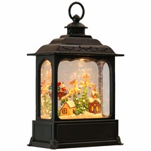 Musical Snow Globe Lantern With Timer, Lighted Usb/Battery Operated Swirling Sin - £56.05 GBP