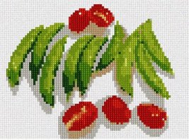Pepita Needlepoint Canvas: Snap Peas and Tomatoes, 7&quot; x 5&quot; - $50.00+
