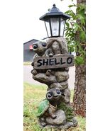 Ebros Rock Climbing Baby Tortoise Turtles With Greeting Sign &amp; Solar LED... - $1,455.63 MXN