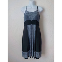 Athleta Kindred Cami Gray Dress Small Stretch Lace Print Spaghetti Strap *Flaw* - £12.51 GBP