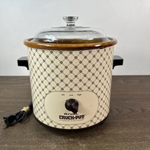 Vintage Rival Crock Pot Slow Cooker Model 3100/2 3.5 qt Cream Brown Plaid Tested - £29.79 GBP