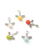 Clip On Charm Dangles Assorted Lot Bead Drops Set Mixed Pendants Jade Ge... - $7.25