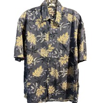 Campia Moda Men’s L Blue Floral Short Sleeve Button Down Cotton Hawaiian... - $19.80