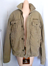 HOLLISTER Sherpa Lined Field Jacket Military Cargo Khaki Green Sz M - £13.53 GBP