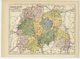 1902 Antique Map Of The County Of Laois Queens / Ireland - £21.89 GBP