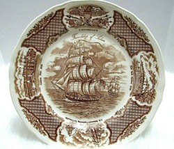 Alfred Meakin Friendship Salem Plate Staffordshire England Copper Engraved Vtg - £17.93 GBP