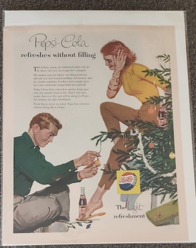 PEPSI Cola Vintage 1956-1957 ~ Classic Magazine Ad ~ 10.5 x 13.5 Holiday Season Item image 5