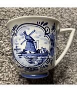 Vintage Delft Holland Blue White Tea Coffee Cup Windmill 3”x3” - €11,14 EUR