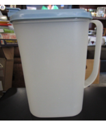 Tupperware 20090-2 Slim Line 2 Qt Sheer Pitcher with Blue Flip Top Lid - $18.80