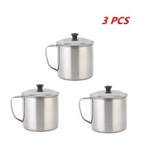 3 Pcs of 24oz (700ml) Rust Resistant Tin Cup/Mug with Lid &amp; Handle for C... - $13.85