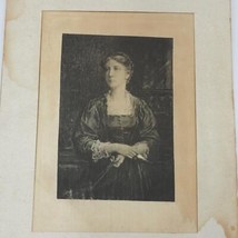 Antique Photo Gravure À L&#39;Eau-forte Sur Soie Deronda Gwendolyn De Dielman - £95.33 GBP