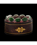 Antique Vintage Art Deco 14k Gold Chinese Carved Imperial Jadeite Jade B... - $1,391.65