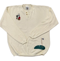 Disney Mickey &amp; Co Golf V-Neck XL Sweater 18th Hole VTG Long Sleeve Donn... - £35.12 GBP