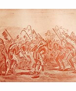 1891 Sioux Wild Grass Dance Red Plate Print Victorian Indian War History... - $570.99 MXN
