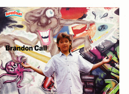 Brandon Call teen magazine pinup clipping weird wall behind him open arms - $3.50