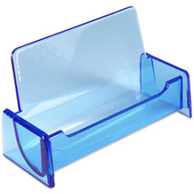 1Pc Hq Acrylic Plastic Business Name Card Holder Display Stand (Clear Blue) - $12.99