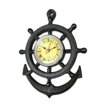 Primary image for Ship Wheel Design Wall Clock - Cast Iron Nautical