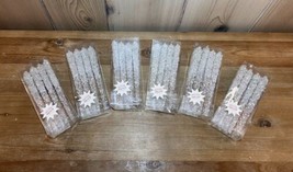 Six Boxes~Glittered Snow Tip Acrylic Icicle Ornaments 8 Pack (48) Shatter Proof - £26.21 GBP