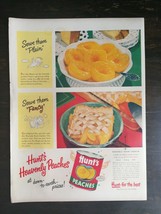 Vintage 1950 Hunt&#39;s Canned Peaches Peach Pie Full Page Original Ad 1221 - $6.64