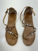 Express Womens Sandals Size 9 Brown Strappy Gem Embellished Toe Shoe - $9.48