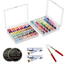 72 Pcs Assorted Color Bobbins With Storage Case Compatible For Brother, Babylock - £25.94 GBP