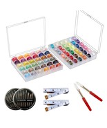 72 Pcs Assorted Color Bobbins With Storage Case Compatible For Brother, ... - £26.13 GBP