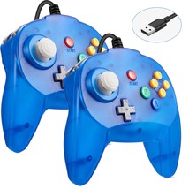 Kiwitata 2 Pack Mini Usb N64 Controller, Retro N64 Wired 64-Bit Upgraded - $35.99