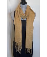 Bindya New York Viscose Fringe Edge Scarf  Long Tie Tan Beige - €12,68 EUR