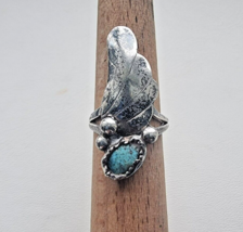 Native American 925 Sterling Silver Turquoise Ring Size - $68.31