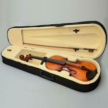New 16&quot; Inch Wood Acoustic Viola With Case Rosin Bow Brown Color For Beginner - £87.92 GBP