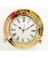 12&quot; Antique Marine Brass Ship Porthole Analog Clock Nautical Wall Clock ... - £63.22 GBP
