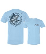 Slow Livin&#39; Blue Marlin Charters Light Blue Cotton T-Shirt - $24.99