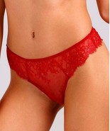 MSRP $95 Lace Up Red Eyelash-Lace Sheer Tanga Red Size XL - $33.66
