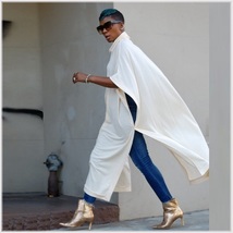 Long Loose Cashmere Cape Tunic Hoodie Open Slit Sides Five Colors And Four Sizes image 5