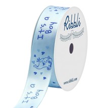 Satin Elephant Baby Boy Craft Ribbon,7/8-Inch X 10-Yard,Light Blue,Use For Hair  - £13.62 GBP