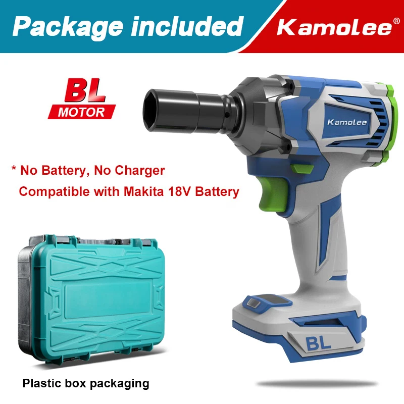 Kamolee Electric Wrench DTW500 Brushless Cordless 1200 N.m Included Batt... - £272.59 GBP