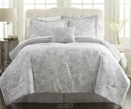 Modern Threads-Botanical Bed-In-A-Bag Set Queen Grey/Ivory - $56.99