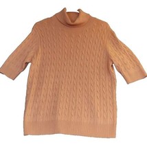Lands End Pink Large 14/ 16 Short Sleeve Soft Wool Blend Turtleneck Swea... - £15.62 GBP