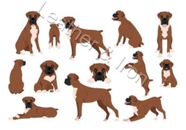 New Boxer Unaltered Dog Illustration Pattern Design Checkbook Cover - £7.92 GBP