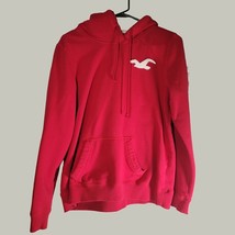 Hollister Mens Hoodie Large Red with Faux Fur Lining - £11.70 GBP