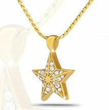 Star Bright Gold Steel Keepsake with Crystals Pendant/Necklace Cremation Urn for - £78.62 GBP
