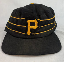 Vintage Pittsburgh Pirates Fitted Hat Pillbox Striped USA 70s MLB 6 7/8 - £31.46 GBP