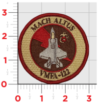 Marine Corps VMFA-122 Flying Leathernecks Tan Hook &amp; Loop Embroidered Patch - £31.31 GBP
