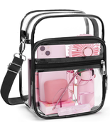 Clear Crossbody Bag with Adjustable Shoulder Strap, Stadium Approved PVC... - $15.51