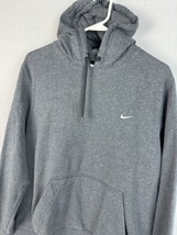 Nike Sweatshirt Embroidered Swoosh Hoodie Gray Pullover Men’s Medium - $39.99